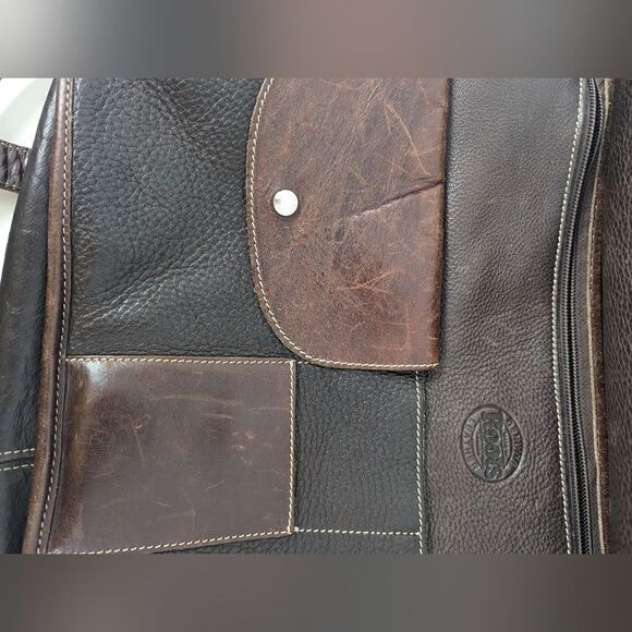 Vintage Messenger Laptop Bag, Roots brown leather Bag Rare Vintage - Picture 7 of 9